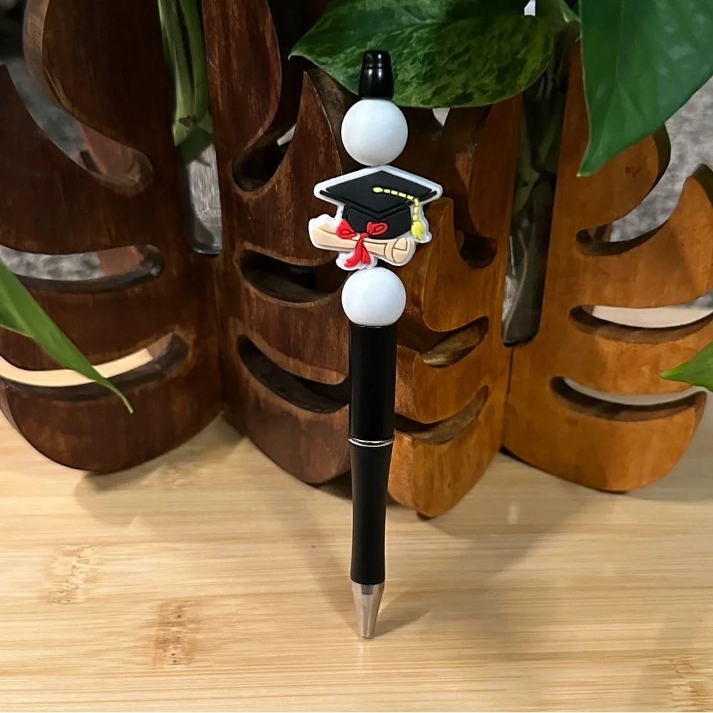 Handmade Silicone Beaded Pen ✏️ Graduation Theme‎ + Refill
